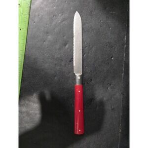 Jean Dubost Le Pradel 1920 Multi Purpose Knife, Red Handle, Vintage French Knife